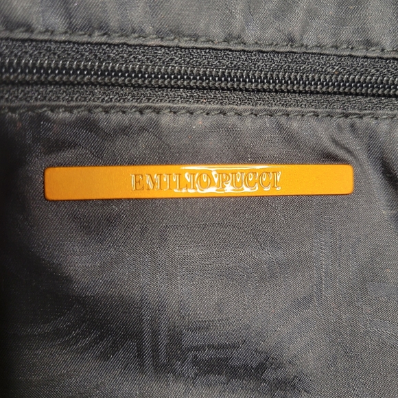 Emilio Pucci Tote Bag Purple Gold Colorful Psychedelic Double Handle Calf Trim - Picture 8 of 15